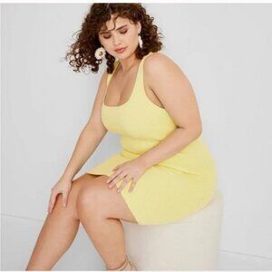 Future Collective™ - Boucle Bodycon ‘Yellow’ Mini Dress